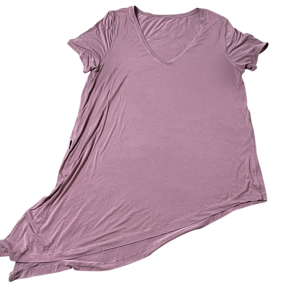 Lululemon Asymmetrical Hem V-Neck T-Shirt Top Mauve Casual‎ Athleisure